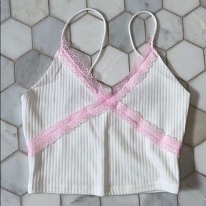 white tank with lace detailing